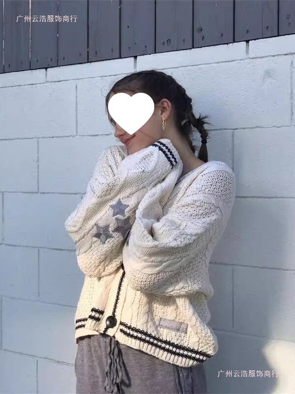Autumn and Winter Solid Color Long-Sleeve Cardigan for Women, Elegant and Professional, European and American Style, Batwing Knit, Off-White, Single-Breasted Sweater Coat