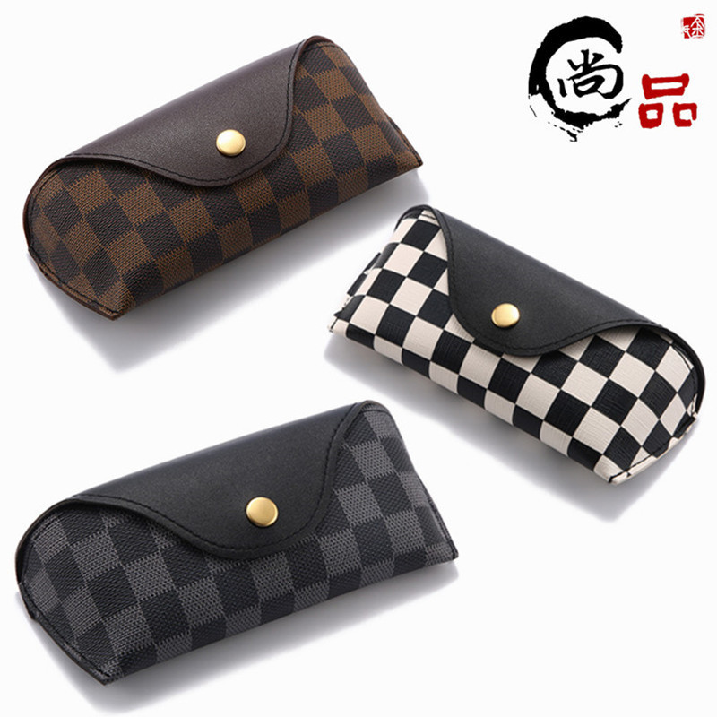 New U-Shaped Plaid Leather Glasses Case Pu Snap Soft Bag Sunglasses Case Large Frame Sunglasses Case Factory Wholesale New U-Shaped Plaid Leather Glasses Case Pu Snap Soft Bag Sunglasses Case Large Frame Sunglasses Case Factory Wholesale