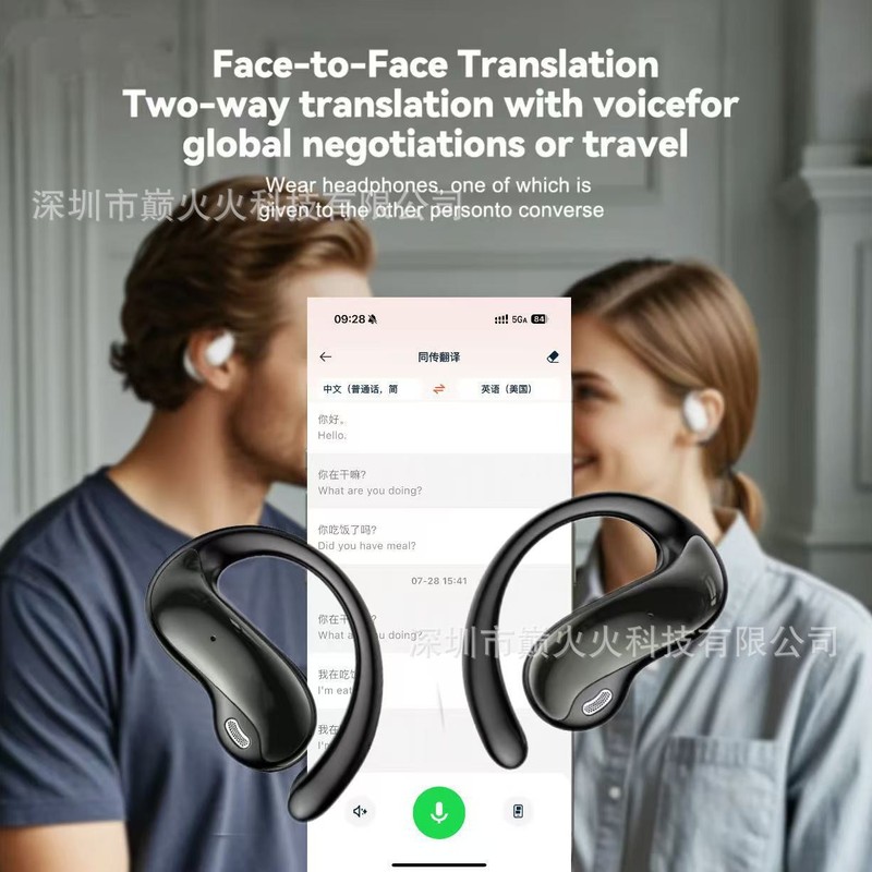 大牌同款NE19智能翻译蓝牙耳机OWS挂耳式运动耳机降噪适用于HTC|undefined