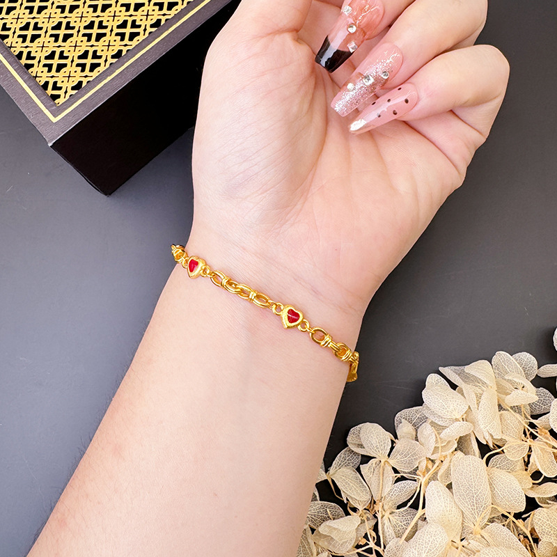 Vietnam Sha Jin lujo ligero goteo de aceite amor pulsera de alta calidad nicho femenino no se desvanece joyería suministro transfronterizo