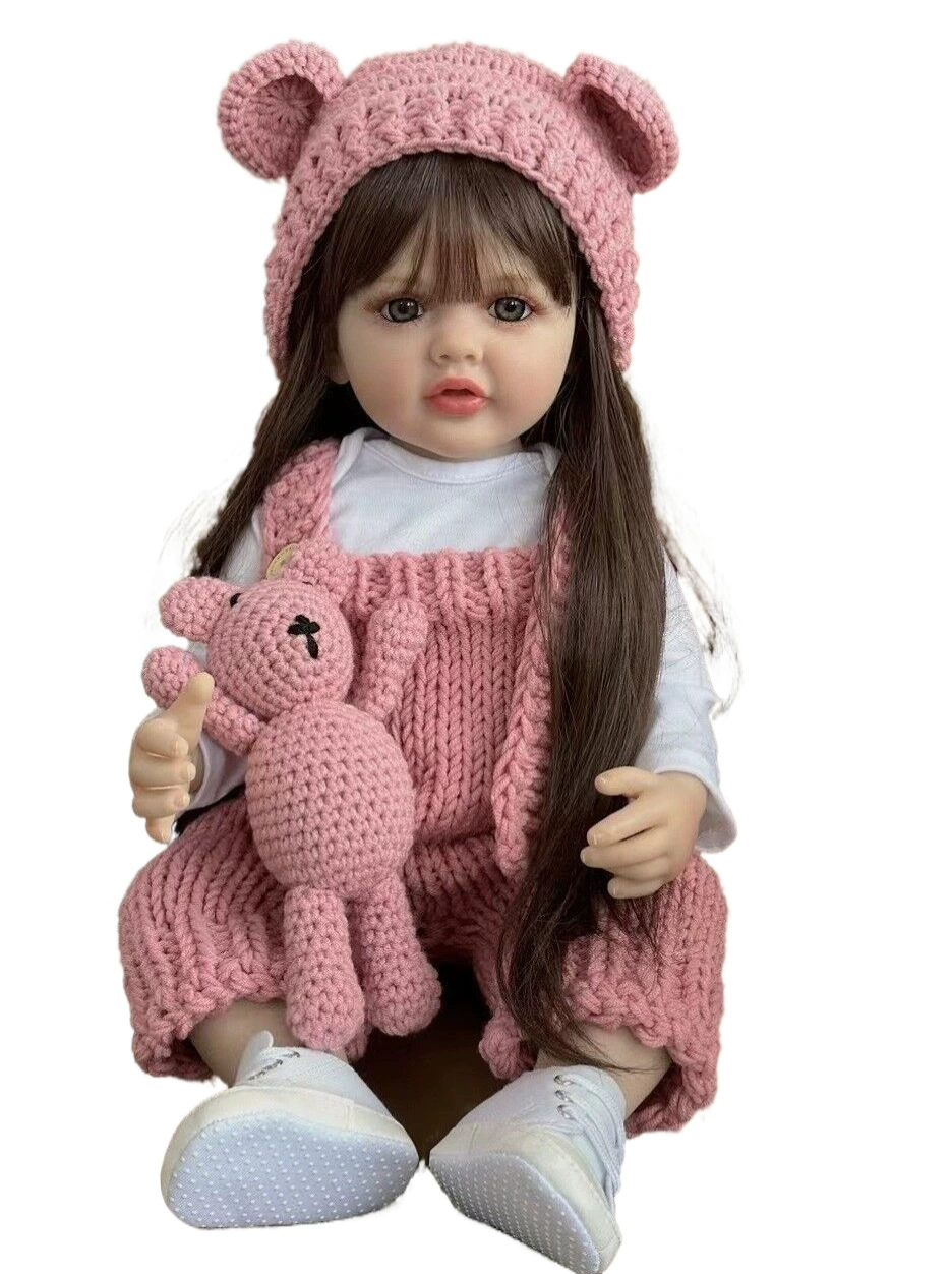 Детская кукла BZDOLL для ребенка, реалистичная игрушка, 55 см, стираемая