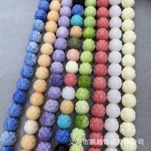 仿珊瑚 11MM立体莲花 花朵贝壳粉压DIY发饰项链手链配饰批发