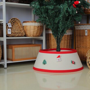 Cross-Border New Product Three-Dimensional Christmas Tree Skirt Cotton Rope Braided Color Matching Christmas Pendant Tree Surround Christmas Tree Base Decoration