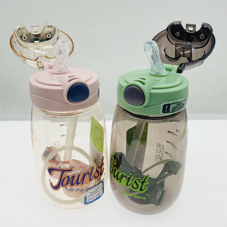 Xbd2018 Panda de gran capacidad taza de agua Linda taza de paja oso taza de plástico estudiante de dibujos animados taza de plástico