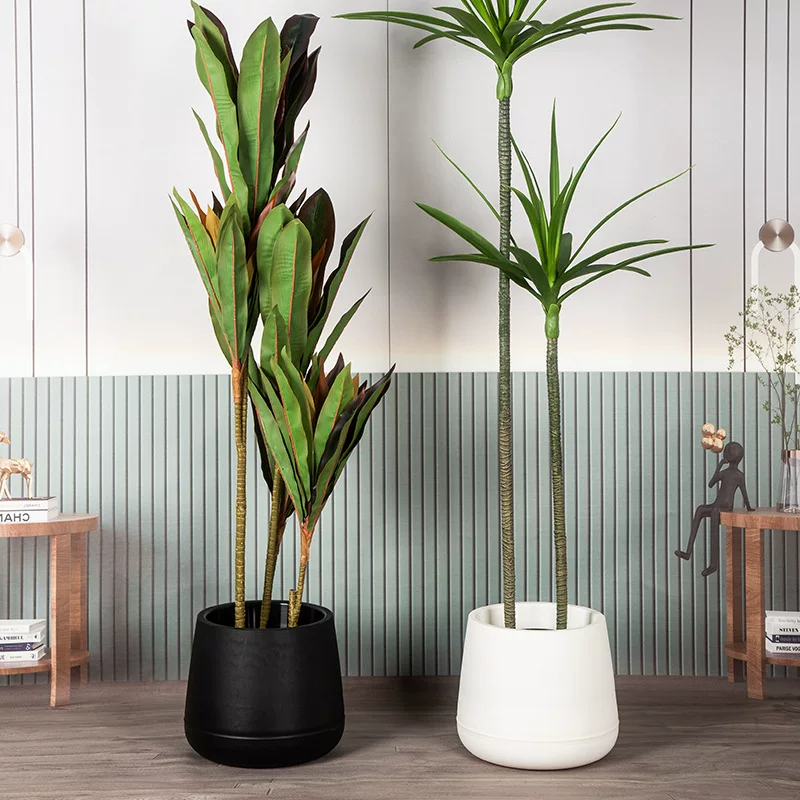 Realistic round plastic double-layer flowerpot, big pelvic correction belt for growing plants, increased thickness