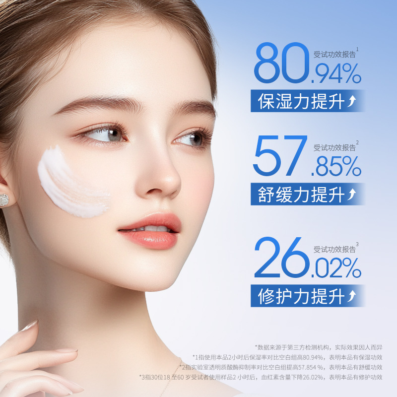 Imagen de belleza Vitamina Panthenol Ácido hialurónico Rejuvenecimiento de la crema de reparación hidratante hidratante para la piel mejora crema seca