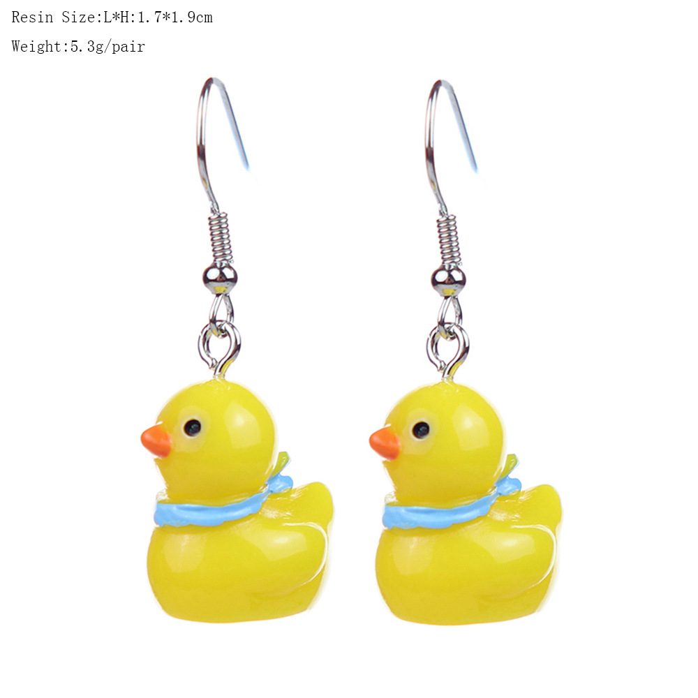1 Pair Cartoon Style Cute Duck Plastic Drop Earrings display picture 6