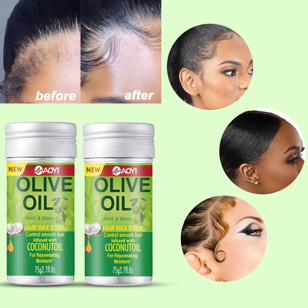 Cera de cabello transfronteriza, aceite de oliva, modelado, moldeo, esponjoso, humectante, control de bordes duradero, barro de cabello al por mayor.