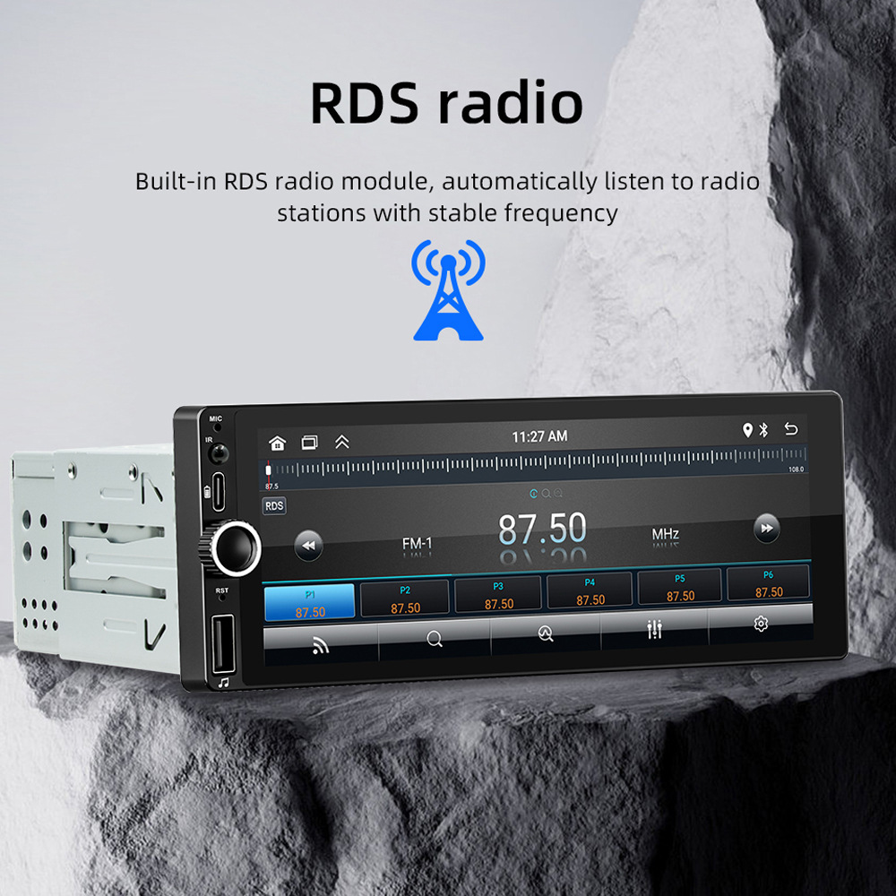 6.86 inch single ingot apple wireless CarPlay car MP5 player IPS screen car FM radio 12V