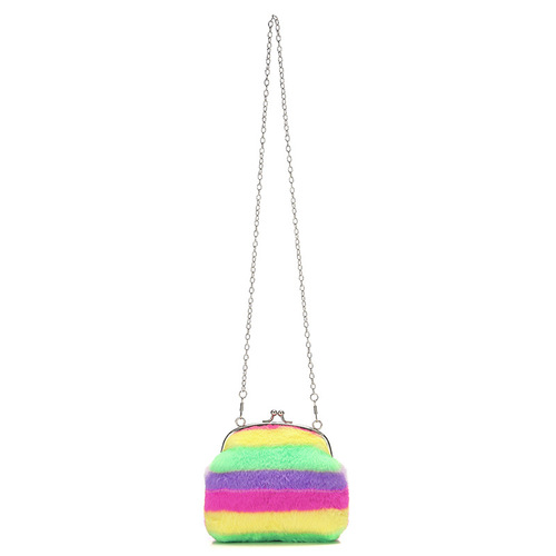 5 inch new color plush shoulder bag, zero wallet, coin bag, children's cute crossbody bag, card storage bag 
