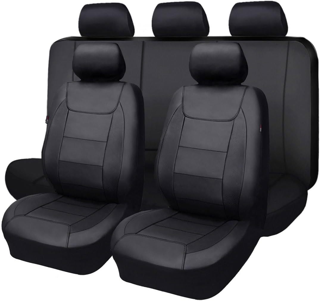 Universal Mexico Carbon Fiber Leather Car Seat Cover Waterproof Dustproof (Universal seat cover) - 2-piece-set-front-single-seat