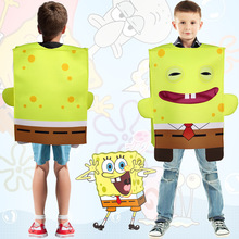 卡通海绵宝宝cosplay服装丑萌牙齿搞怪万圣节Spongebob儿童表演服