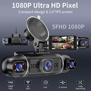 Beş kanallı HD avtomobil videoregistratoru: WiFi, telefon bağlantısı, parkinq monitorinqi, GPS