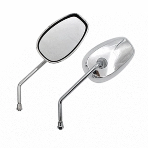 Motorcycle Rearview Mirror Frame for American-Style Cruiser Bikes, Reflective Mirror Lenses for Models Like Jialing and Haojue, Electroplated Version