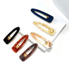 日韩ins亚克力板发夹水滴形鳄鱼夹网红刘海侧边夹亚马逊热卖发饰