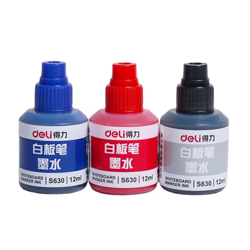 Deli S630 refillable whiteboard pen ink whiteboard pen refill liquid black red blue whiteboard pen ink wholesale