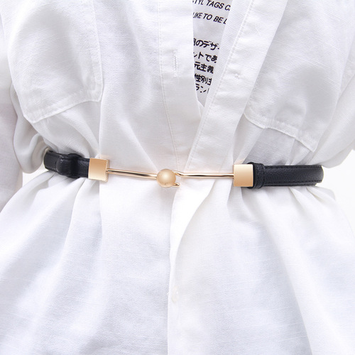 Fashionable and versatile decorative belt for women, dress, suit, simple buckle, slim and thin belt with shirt, sweater and waist chain