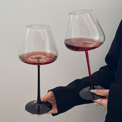 高级感轻奢复古红领结葡萄酒杯大肚勃艮第红酒杯水晶玻璃杯高脚杯