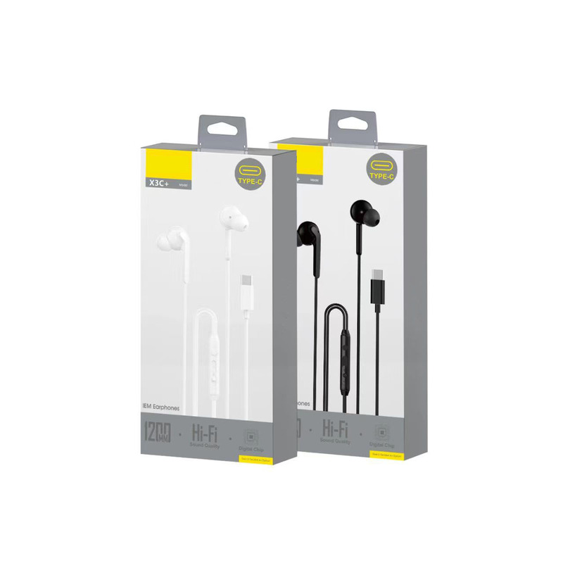 Semi-In-Ear Wired Headphones with Type-C Port, High-Quality Sound, Universal for Mobile Phones and Computers, with In-Line Control