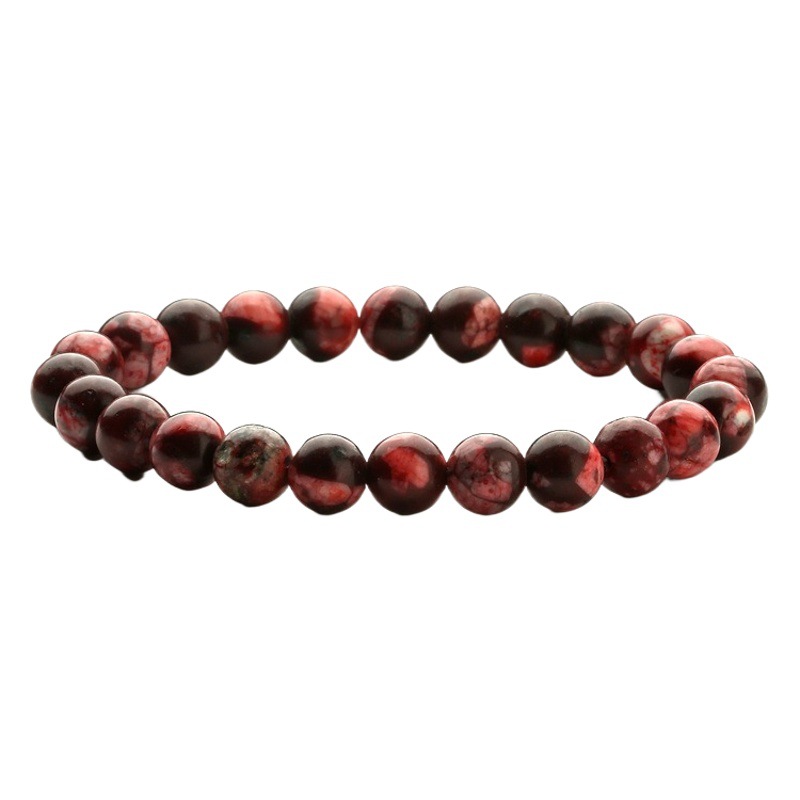 Pulsera de cuentas de piedra natural de colores transfronterizos europeos y americanos Pulsera de volcán de ojo de tigre pulsera elástica de Amazon pulsera