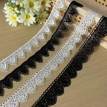 黑白色精美涤纶丝花边 高档洛丽塔服饰蕾丝 DIY手工配饰 发饰发夹