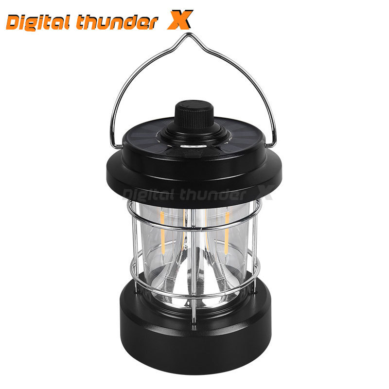 Transfronterizo nuevo retro camping luz solar recargable linterna multifuncional al aire libre camping luz tienda de luz camping