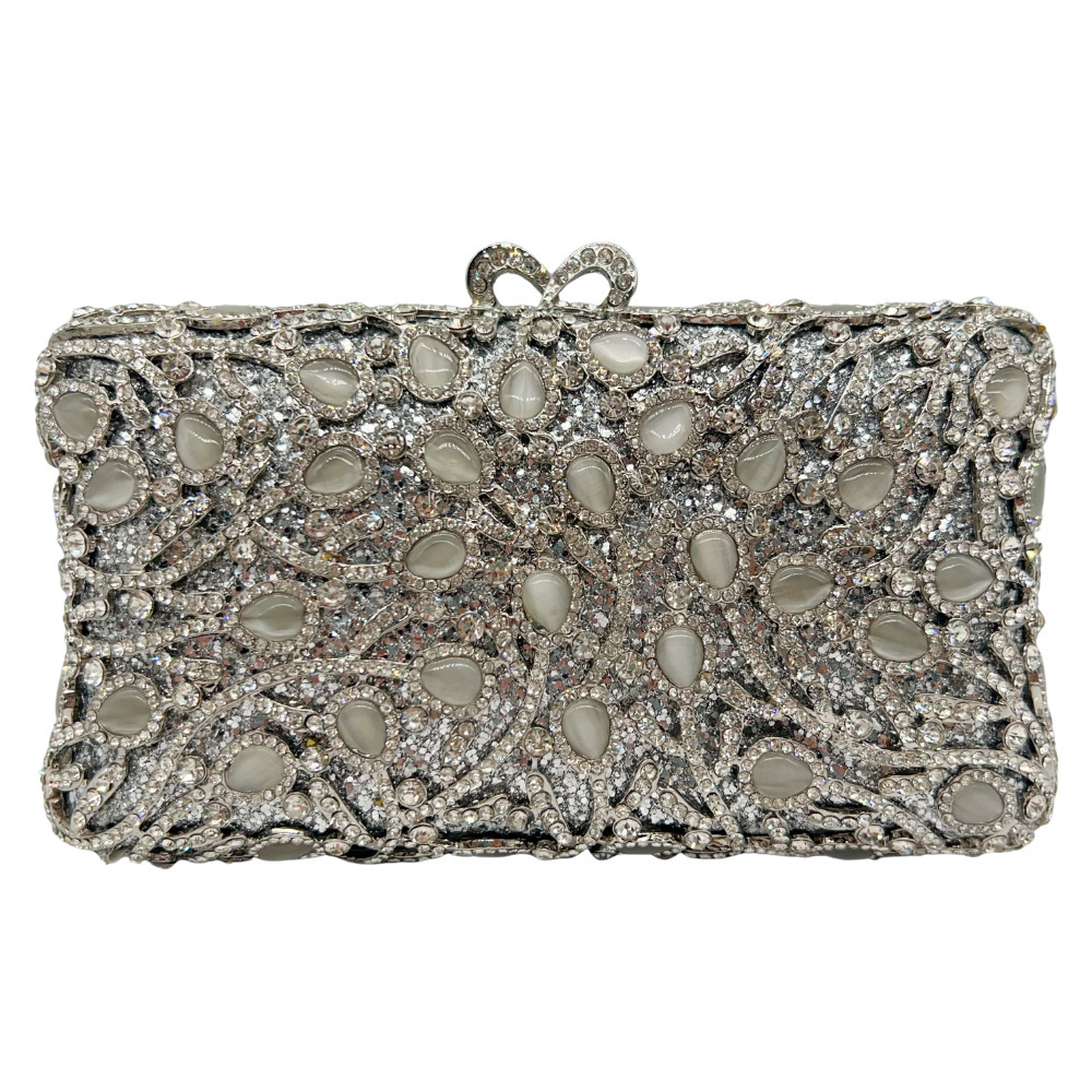 Bolsa de noche de piedra ojo de gato bolsas de cena de diamantes hueco bolsas de mano de diamantes bolsas de banquete nuevas