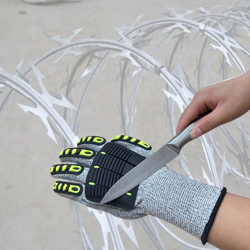 厂家直销减震防切割手套5级防割硅胶手套骑行防撞防刺耐磨手套