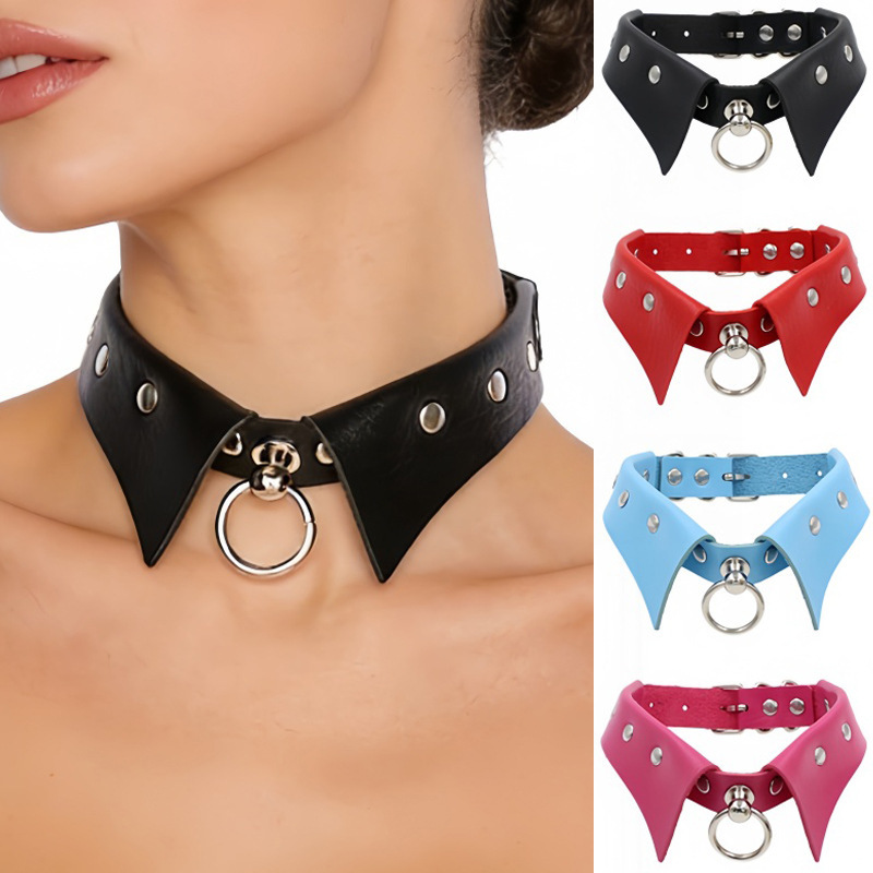 Eco-Friendly Pu Leather European and American Fashion Punk Gothic Collar-Style Choker Simple Fashion Pendant Clavicle Necklace Eco-Friendly Pu Leather European and American Fashion Punk Gothic Collar-Style Choker Simple Fashion Pendant Clavicle Necklace