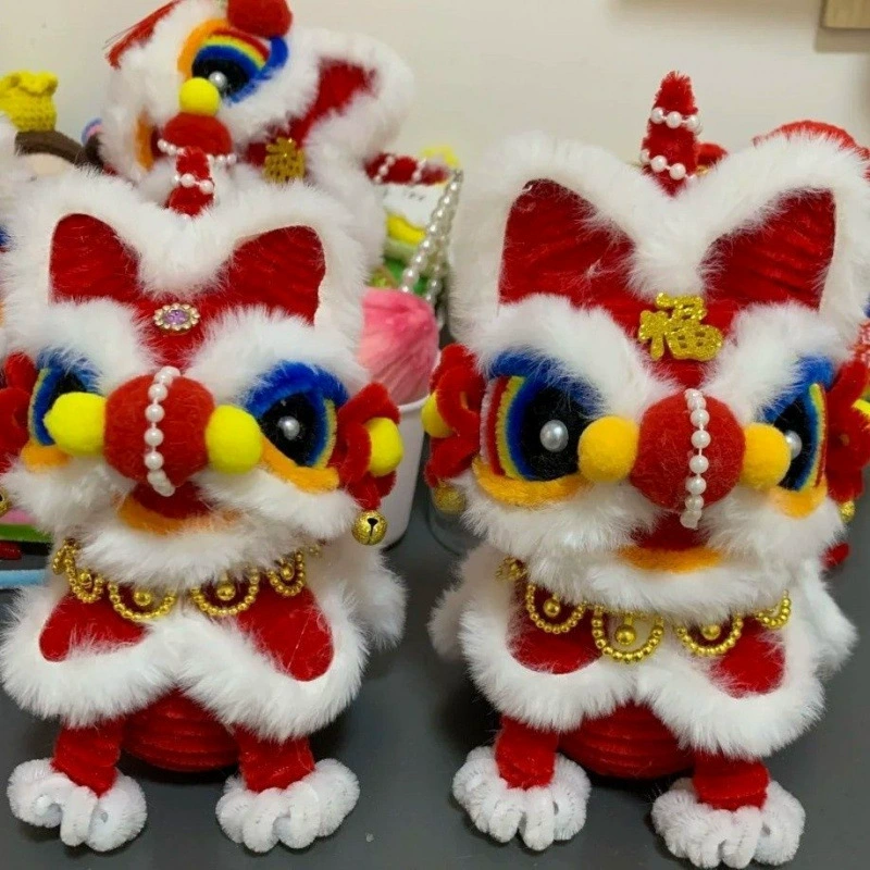 Плащ в стиле маленького льва, материал, новый китайский стиль, поворотная палочка, пробуждение льва, материал ручной работы, креативные милые украшения