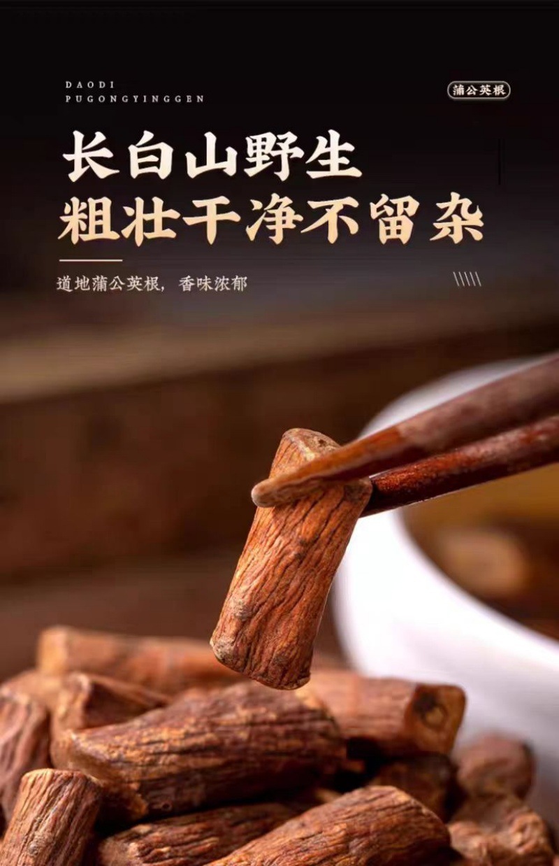 Dandelion Root (Taraxacum officinale) — Dried Pugongying Gen Herbal Tea & Decoction Pieces quality and texture
