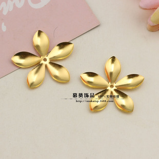 DIY Jewelry Accessories Costume Headdress Material 36mm New Five-leaf Flower Gold