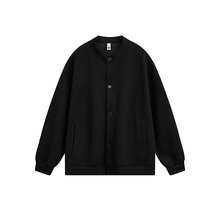夹克男生外套棒球领青少年设计感纽扣休闲大码简约长袖开衫卫衣男