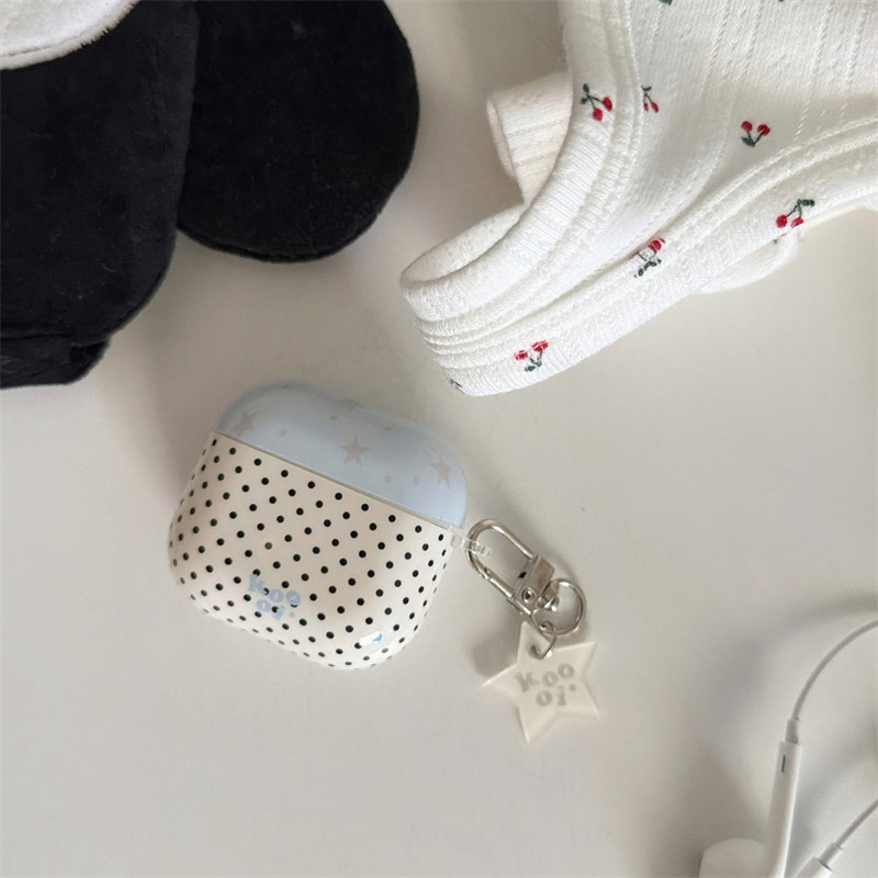 Fresh and Simple Star Polka Dot Design Suitable for Apple 2/3/4 Generation Protective Case AirPods Pro Wireless Bluetooth Earphone Cover Fresh and Simple Star Polka Dot Design Suitable for Apple 2/3/4 Generation Protective Case AirPods Pro Wireless Bluetooth Earphone Cover