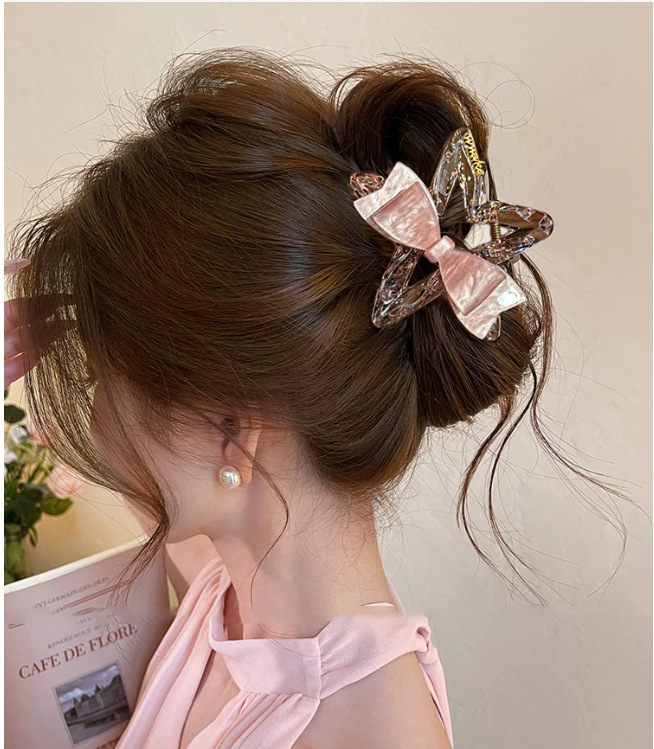 Korean-Style Schleifenklammer Butterfly Haarklammer für Frauen Fünfzackstern Haiflossen-Clip elegante Haarnadel Hochsteckfrisur-Clip 2026 Neukollektion wunderschönes Haaraccessoire