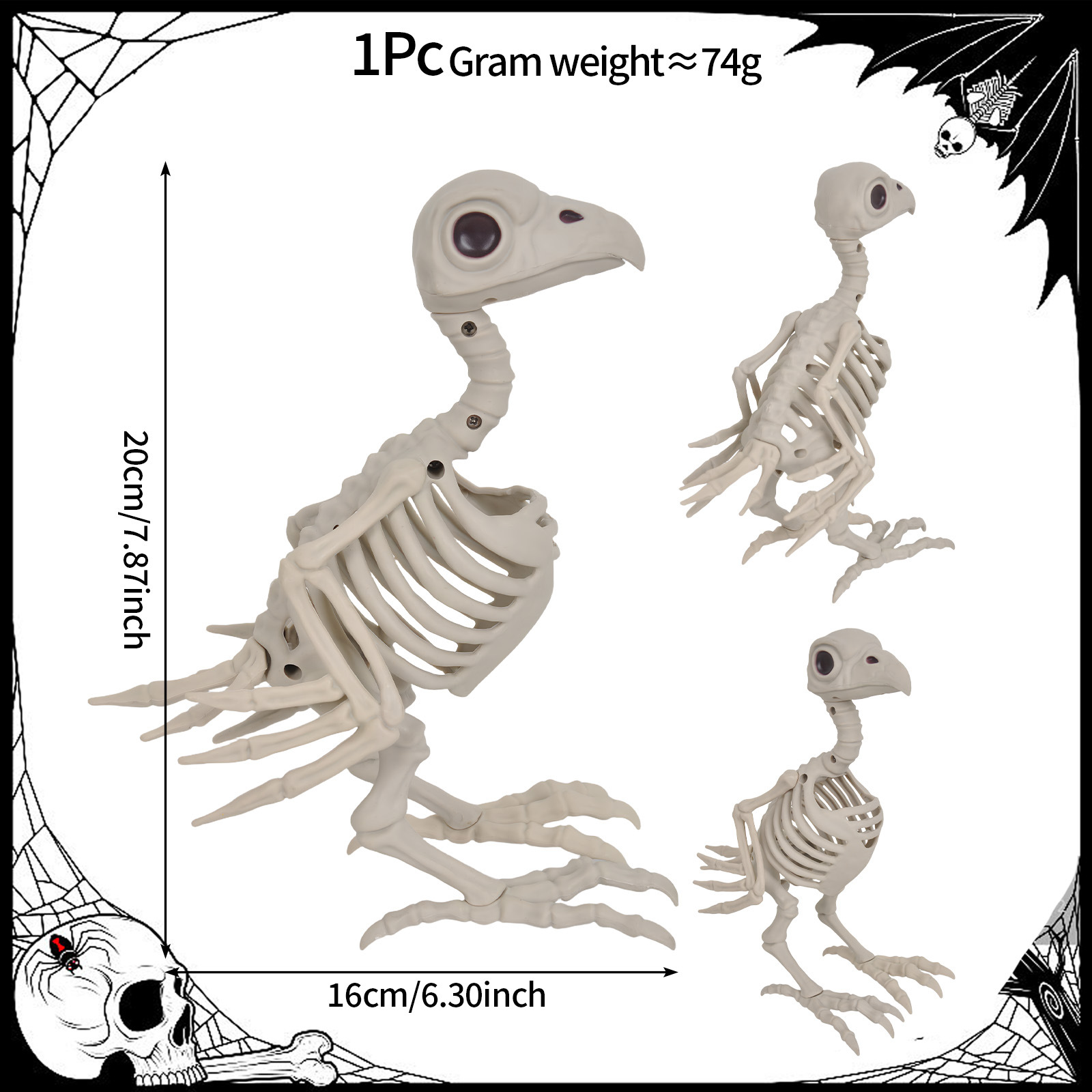 Transfronterizos de Halloween simulación esqueleto de animales decoraciones de terror decoraciones bar decoración de casas embrujadas props esqueleto de plástico