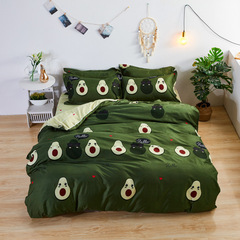 Avocado Aloe Cotton Fleece Four-Piece Set Student Dormitory Three-Piece Bed Sheet Set Bedding Manufacturer Wholesale