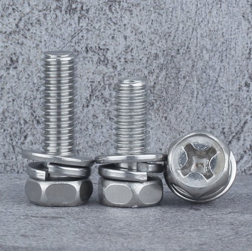 304 stainless steel cross concave hexagonal three combination screws concave outer hexagonal combination screws GB9074.13