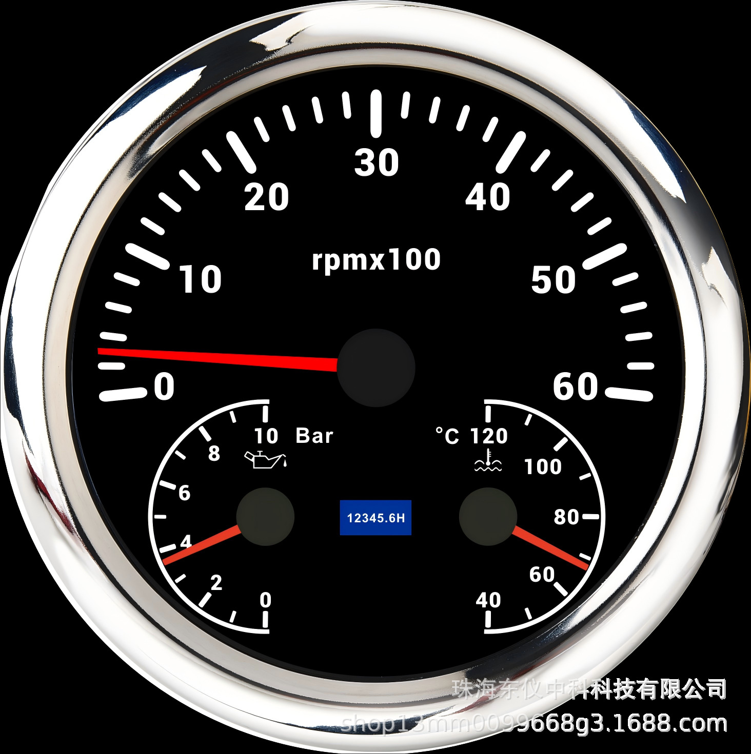 110mm Pointer Tachometer Engine Tachometer 0-3/4/6/7/8Krpm Combined Oil Pressure Gauge Water Temperature Gauge