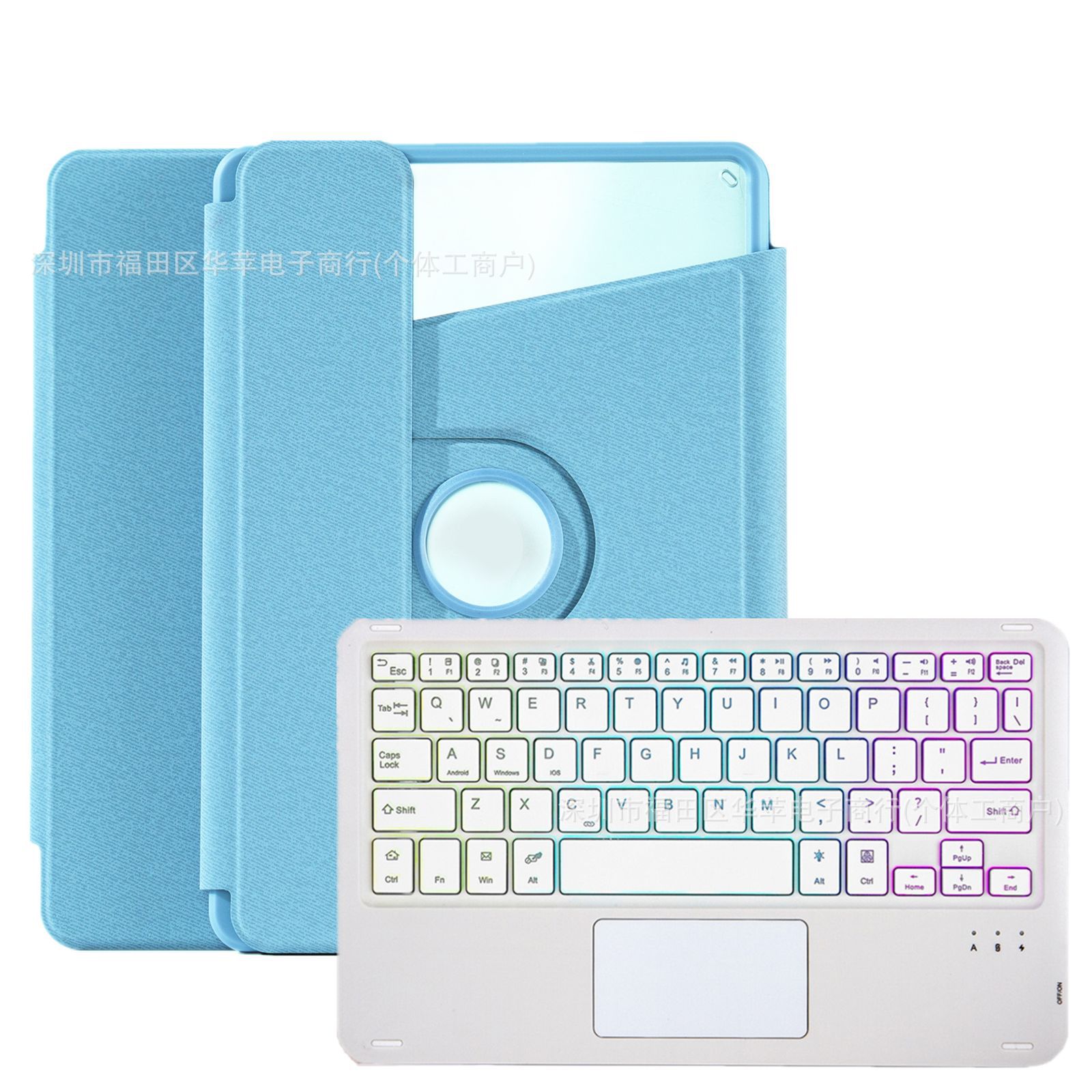 Adecuado para Xiaomi 6Pro RGB retroiluminación Bluetooth teclado funda de cuero Redmi SE11 acrílico giratorio 11.5 teclado funda