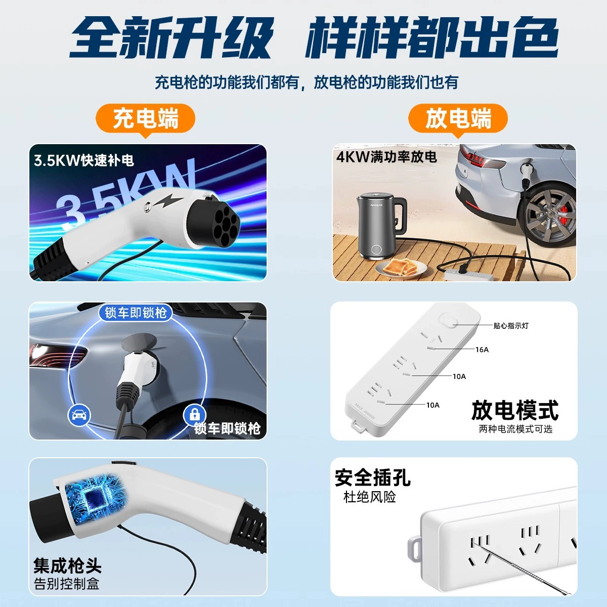 Подходит для зарядки и разрядки Changan Deep Blue S07 интегрированного пистолета portable car charging gun discharge gun и бытовых приборов