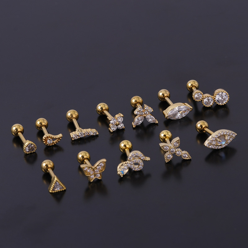 Clavos de hueso de varilla gruesa de acero inoxidable 16G de nuevo diseño, tornillos para clavos de oreja pequeños populares y personalizados, bola giratoria_voghion.com