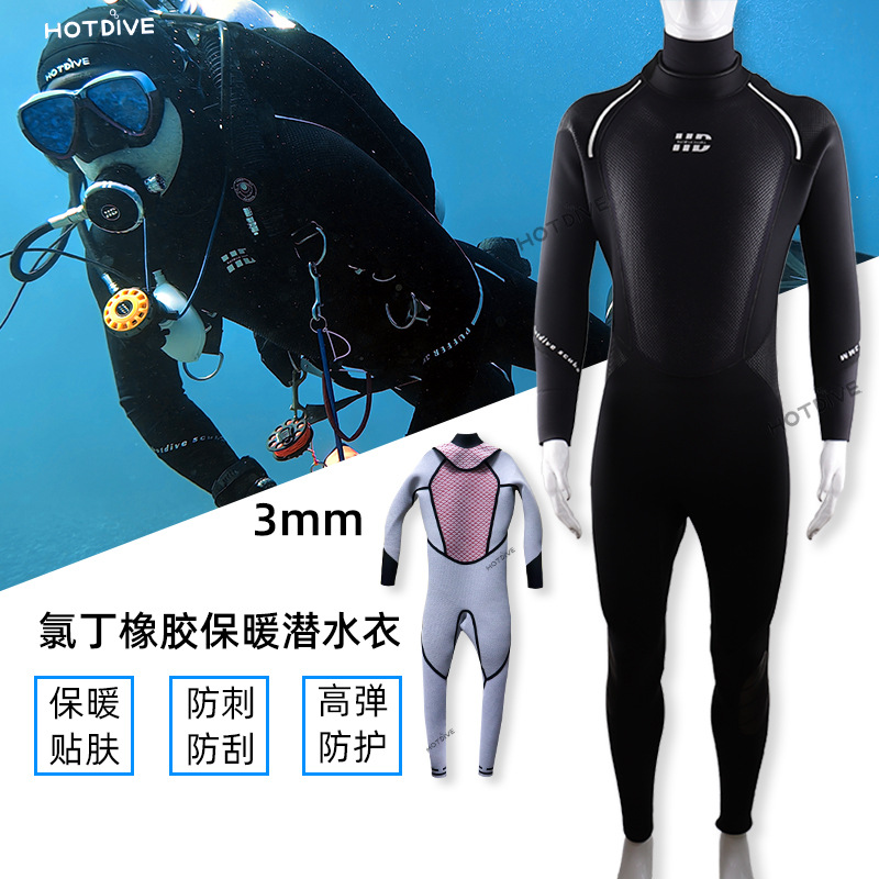 Hotdive cuatro elementos mismo estilo 3mm 5mm traje de buceo cálido traje de invierno de una sola pieza hombres y mujeres