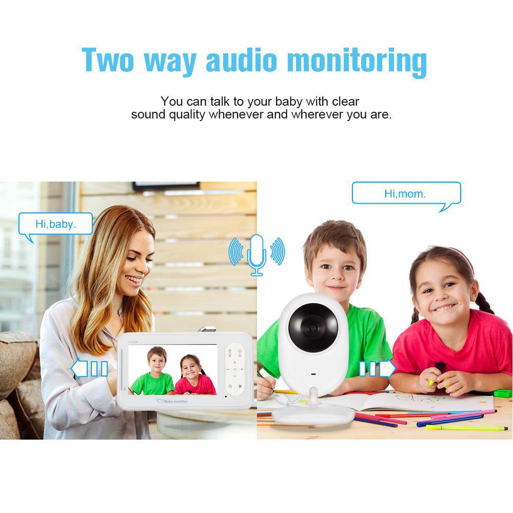 外贸跨境电商直供4.3寸婴儿监护器双向对讲温度显示baby monitor详情7