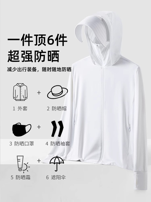 オリジナル糸アイスシルク日焼け止め服女性用 upf50+ 取り外し可能なつばクール抗 UV 屋外サイクリング日焼け止め服男性用|undefined