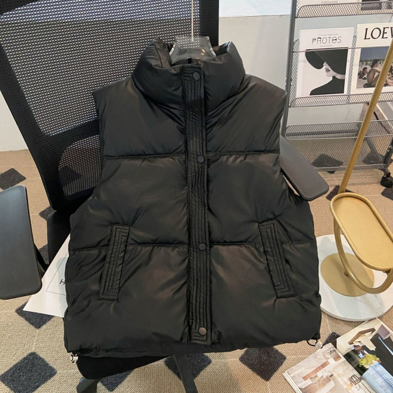 秋冬新款2025羽绒棉马甲女pu防水外套马夹百搭坎肩背心宽松外穿潮