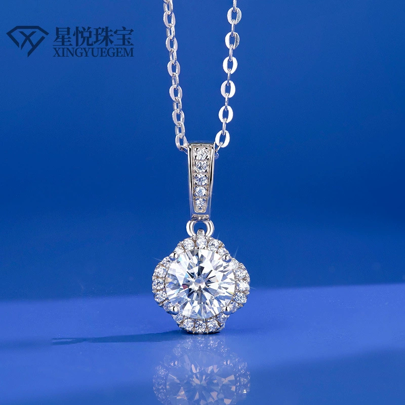 Серебряное колье с моассанитом S925 для женщин, модная универсальная простая цепочка на ключицу, оптовая продажа через границу