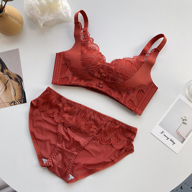 智贝SKU图_8乳胶内衣女小胸聚拢无钢圈调整型蕾丝美背胸