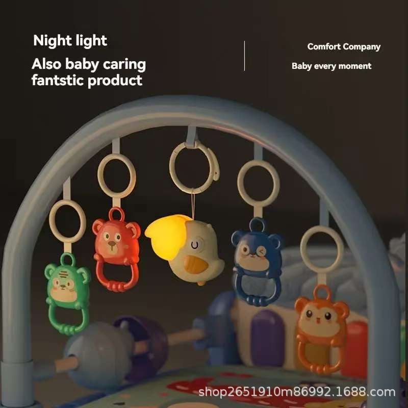 Clip de campana de cama para bebé transfronterizo, adornos de iluminación giratorios de música, cama de clip para bebé recién nacido, juguetes colgantes de campana de cama colgante