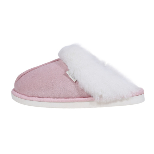 Cross-border new standard big mouth fluffy slippers, home warming anti-slip cotton slippers, indoor plush lined thick cotton slippers